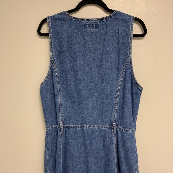 Retro Denim Jean Button Front Women’s Maxi Dress - Picture 8 of 8